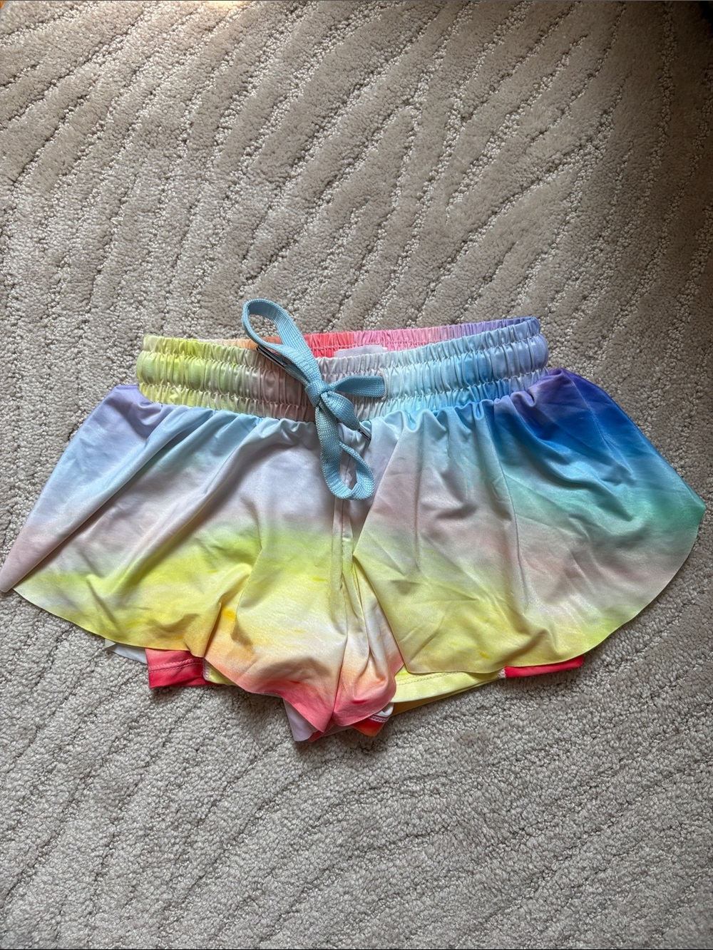 Rainbow ombre butterfly shorts by Dancina